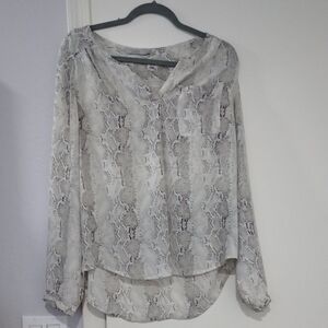 Dalia Ivory and Charcoal Snakeskin Blouse